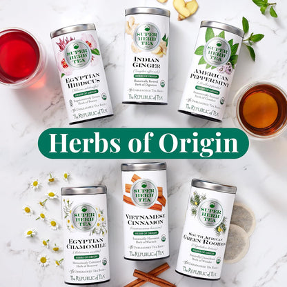 The Republic of Tea SuperHerb Organic Sri Lankan Ginger Herbal Tea, 36 Ct