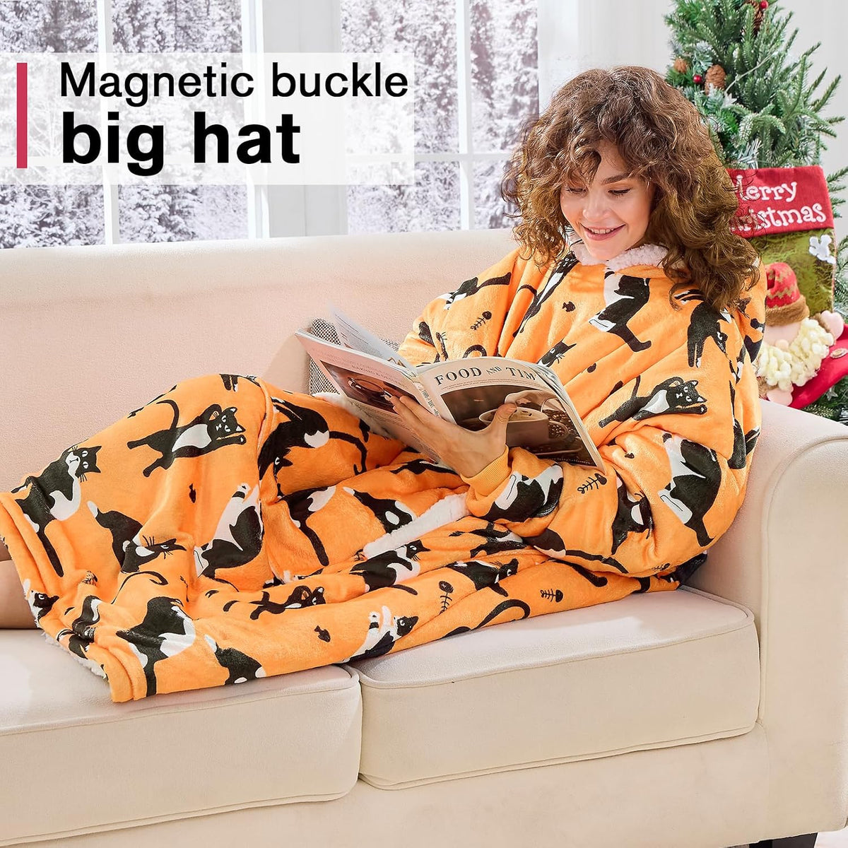 yescool Wearable Blanket Hoodie as Christmas Birthday Gifts for Women Mom - Colors B