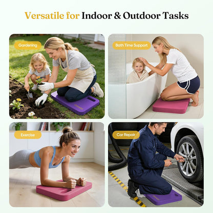 Grenebo 2-Pack 1.6" Extra Thick NBR Foam Garden Kneeling Pads, Ultra Soft Cushion Kneeling Pads for Gardening, Gardening Kneeling Pad for Baby Bathing, Work, Exercise, 17.3×11×1.6 in, Black