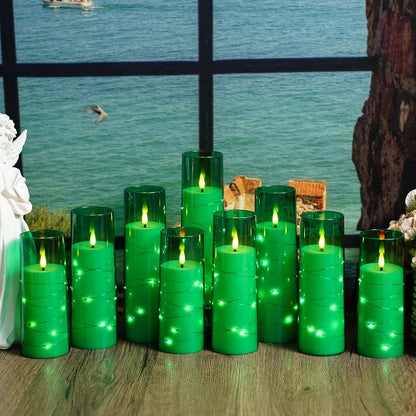 Nimiko Flickering Flameless LED Candles,Battery Operated Candles 24 Pcs with Embedded Star String,Acrylic LED Pillar Candles with Remote,Suitable for Home Decoration to Create an Atmosphere (White)