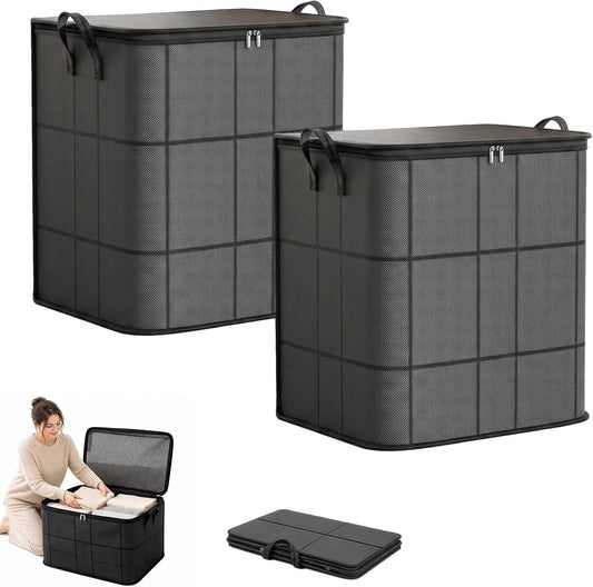 2 Pack Spacious Moving Storage Bin,XXL Foldable Storage Bag with Reinforced Handles,for Bedroom,Closet,Clothes Portable Moving Storage Bags,Large-Capacity Clothes Storage Containers (100L)