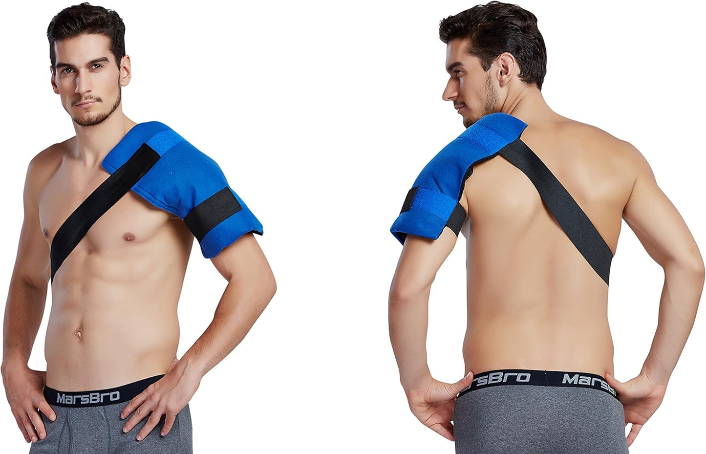 Koo-Care Extra Large Gel Ice Pack for Injuries Reusable Flexible Hot Cold Therapy Compress with Strap for Shoulder Rotator Cuff, Back, Hip, Shin - Knee Replacement Surgery Pain Relief XL 13" x 14.7"