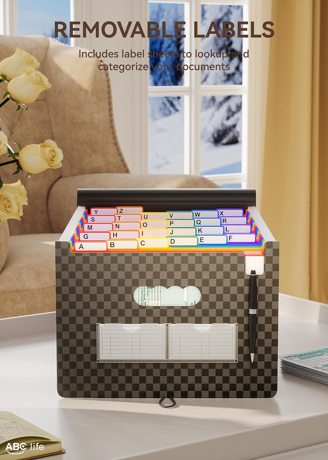 ABC life 26 Pockets Accordion File Organizer, Expanding File Folders