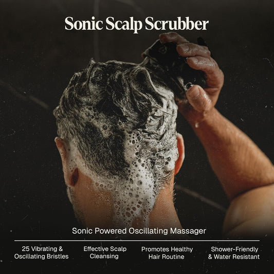 Black Wolf Sonic Scalp Scrubber - Rechargeable Hair & Scalp Scrub Brush