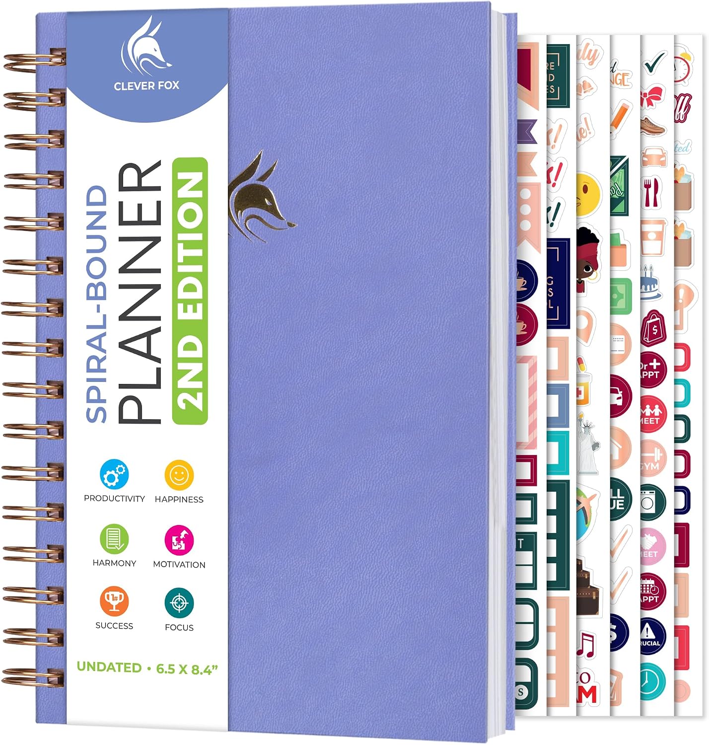 Clever Fox Planner 2nd Edition – Colorful Weekly & Monthly Goal Planner, Time Management & Productivity Organizer, Undated, A5 (Dark Teal)
