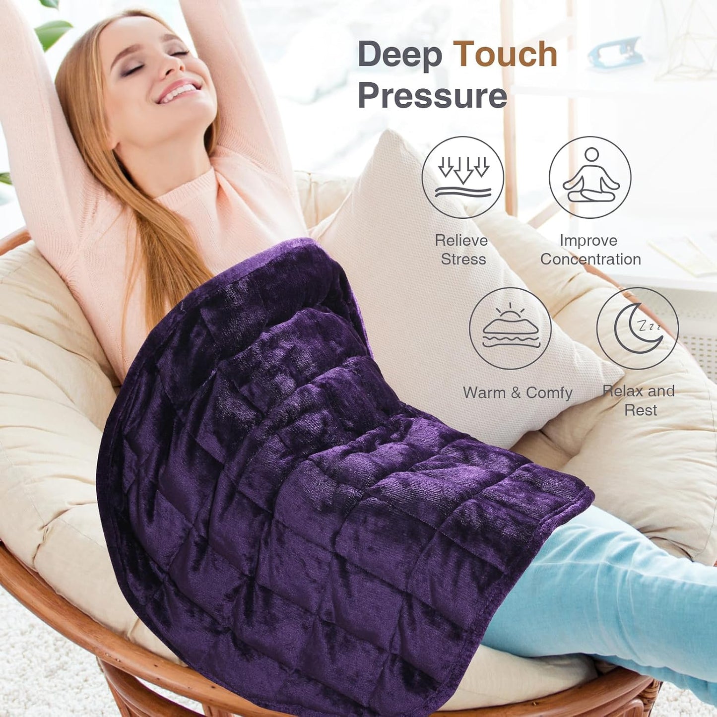 Alomidds Weighted Lap Blanket 7lbs, Cozy Breathable Flannel Weighted Lap Pad for Adults, Small Weighted Blanket for Travel, Couch, Green, 29" x 24"