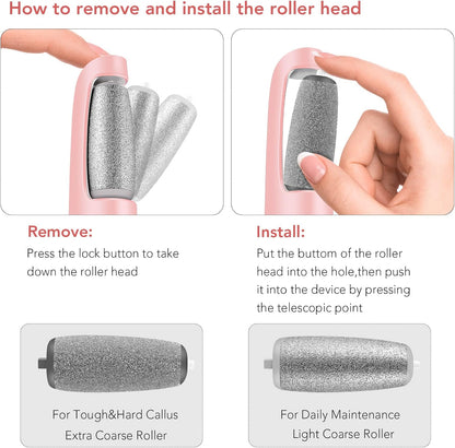 LINKEVAP Electric Callus Remover for Feet, Professional Pedicure Kit Foot Scrubber for Dry, Dead, Cracked, Hard Skin, at Home Feet Spa Care Kit for Men & Women (Cold White)