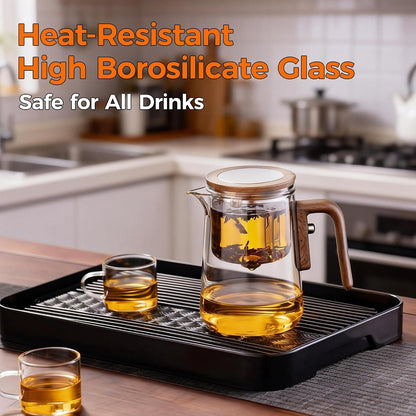 Enchanted Tea Pot, Magic Tea Pot for Loose Leaf Tea Steeper, Heat Resistant Borosilicate Glass Teapot with Tea Infuser, Ideal Gift for Tea Lovers - 20 oz (600 ml)