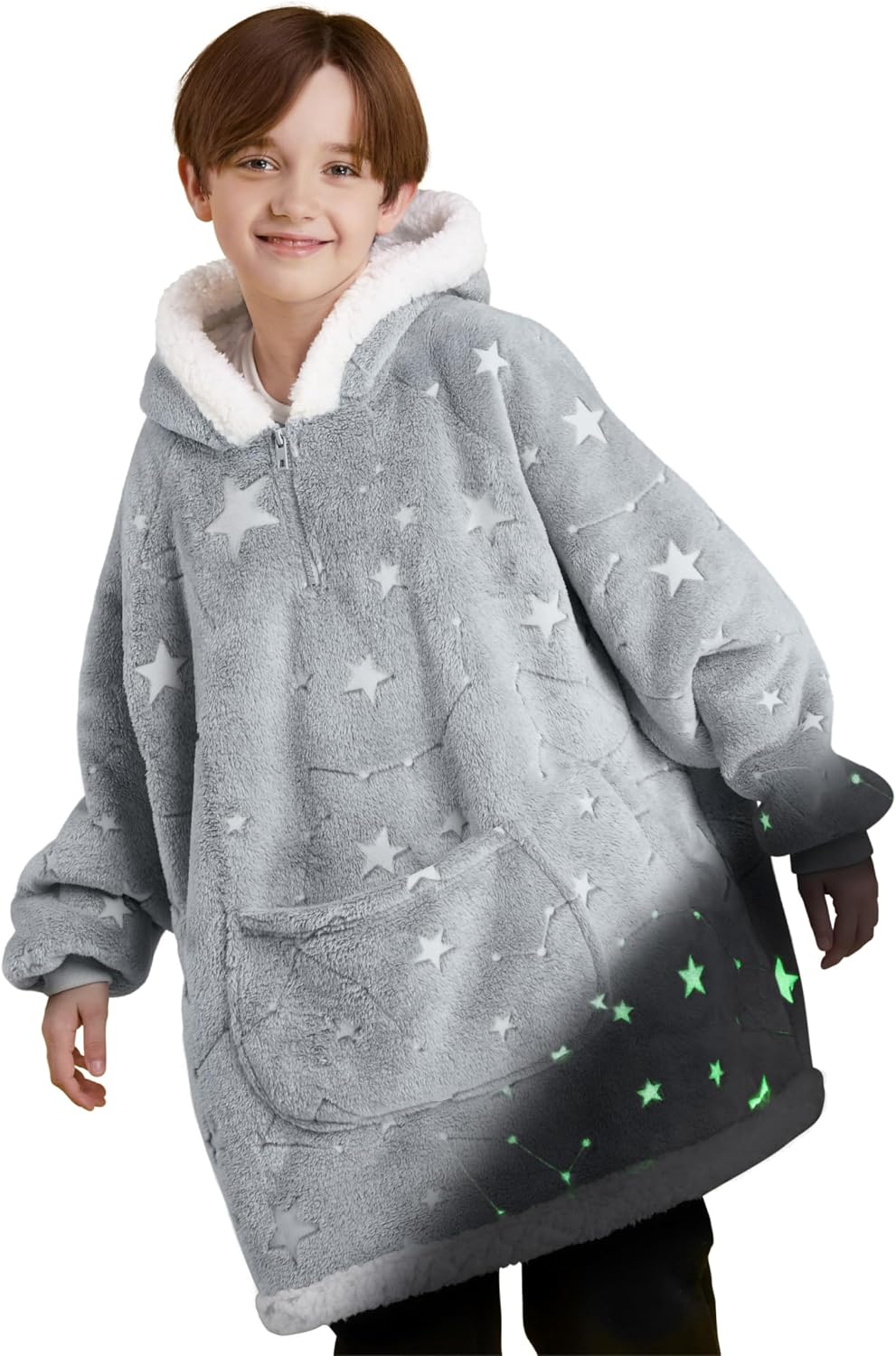 Giggling Getup Wearable Blanket Hoodie for Adults Gifts for Teen Girls Sister Women Sherpa Fleece Printed Hooded Blanket Sweatshirt Warm Cozy with Pocket & Sleeves Beige Cat