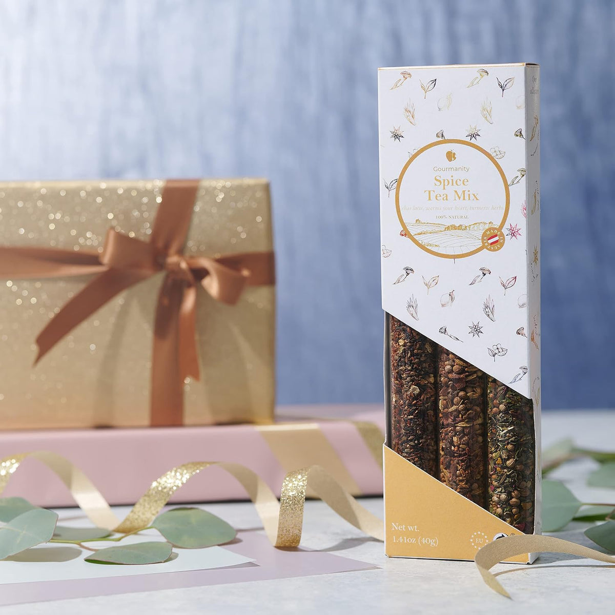 Gourmanity Bedtime Tea Sampler Gift Set, 3 Calming Herbal Blends, 0.74 oz