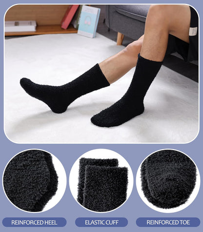 MQELONG Fuzzy Socks for Men & Women Cozy Fluffy Winter Warm Slipper Socks Microfiber Soft Home Sleeping Socks
