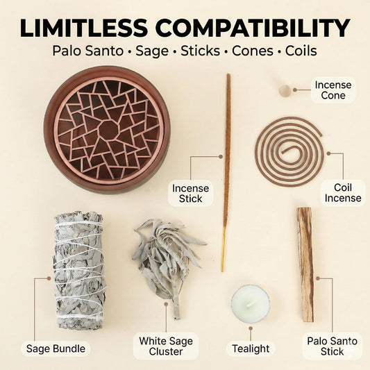 All-in-One Incense Holder for Palo Santo Sage Incense Sticks