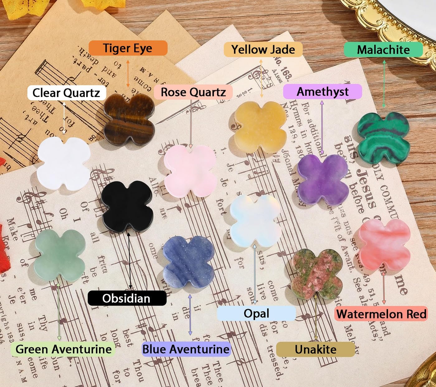 DUQGUHO Worry Stones for Anxiety, Meditation Reiki Relax Thumb Worry Stones, Crystals and Healing Stones Bulk 12PCS, Stress Relief Gifts for Women