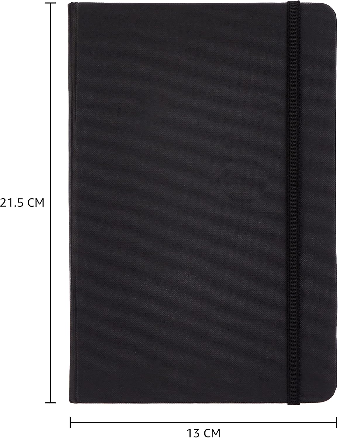Amazon Basics Classic Lined Writing Notebook for Note Taking and Journaling, Hardcover with Elastic Closure, 240 Pages, 5" x 8.25", Black