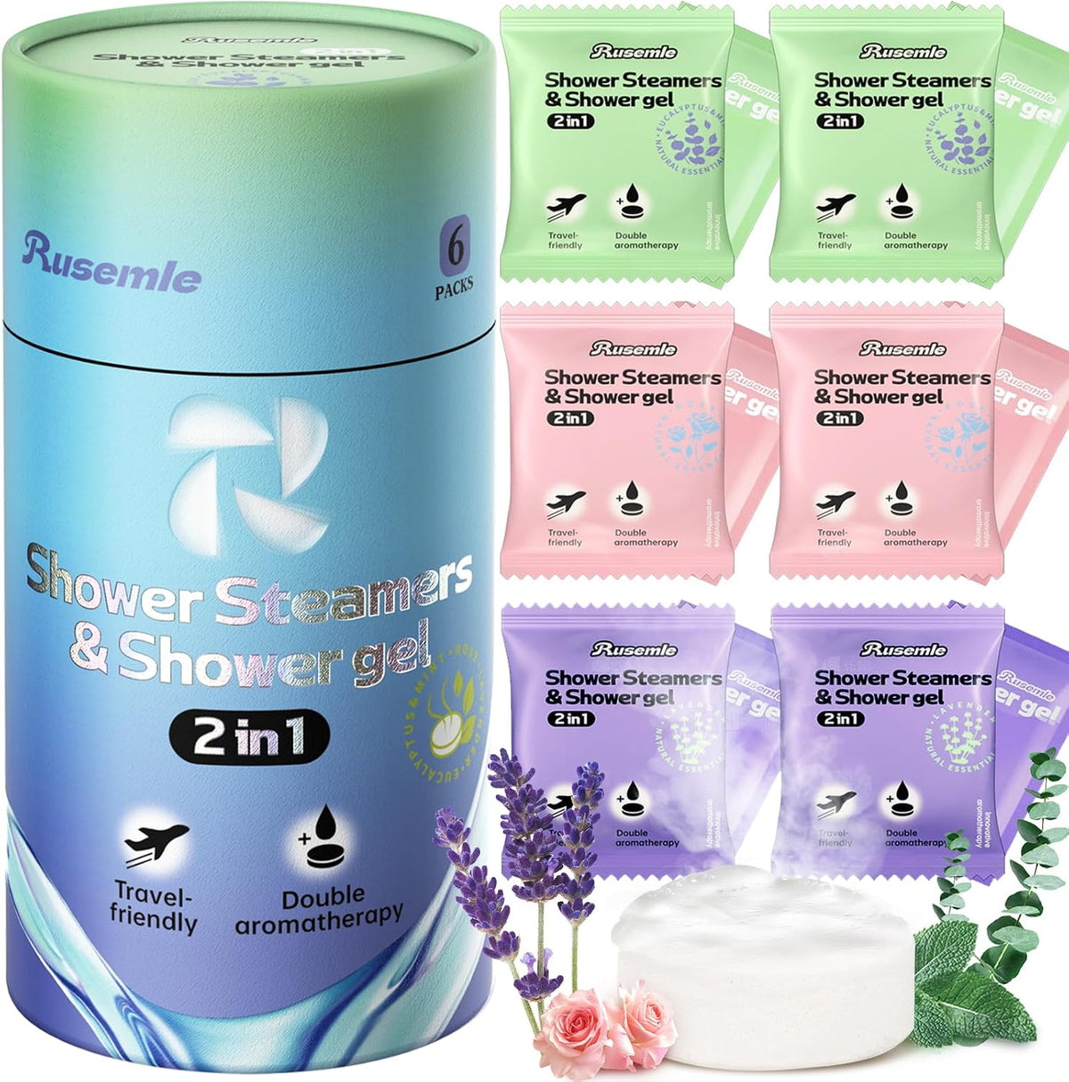 Shower Steamers Aromatherapy Birthday Gifts for Women - 8 Pack Shower Bombs with Natural Essential Oils, Self Care Relaxation Home Spa, Basket Stuffers White Elephant Gifts for Women Mom Wife Teens