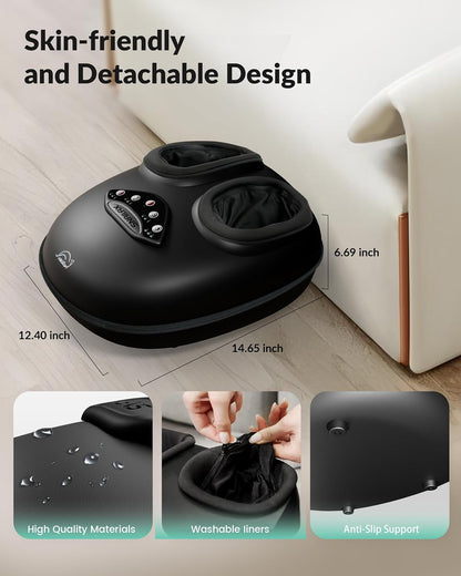Snailax Shiatsu Foot Massager with Heat, FSA Eligible, Kneading, Compression, Vibration, Feet Massage Machine for Plantar Fasciitis, Neuropathy, Foot Warmer, Gifts for Women Men,Size 13