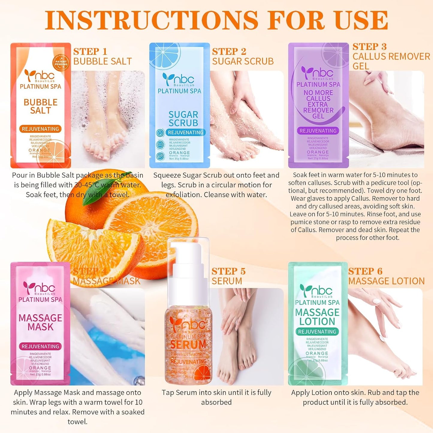 Pedicure Kit Foot Soak Set: Bubble Salt, Sugar Scrub, Massage Mask, Massage Lotion in a Box, 4 Step Foot Spa Kit for Dry Feet, Softens Calluses, Tired Feet（3 Set Lavender) - Colors B