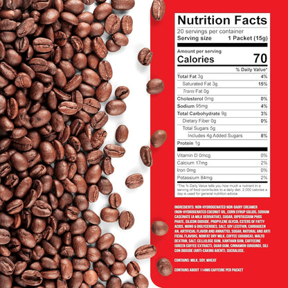 The Frozen Bean Vanilla Bean Frappe & Latte Instant Mix (10 Sticks), Made with Arabica Coffee, Double Shot Caffeine, Low Sugar & Premium Ingredients, Hot, Iced, or Blended Drinks