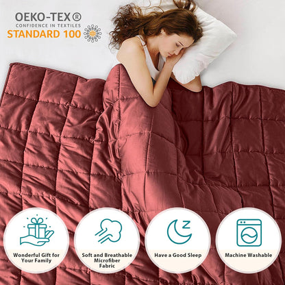 L'AGRATY Weighted Lap Pad 7lb: Small Weighted Blanket for Adults - Cooling Portable Travel Blanket for Relaxation Sleeping - Washable All-Season (29" x 24")