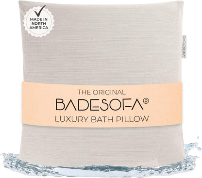 BADESOFA® Luxury Bath Pillow M - Lusciously Soft & Comfortable Tub Pillow for Bathtub - Washable & Quick-Drying Bath Back Pillow - Non-Slip Full Body Tub Pillow - Luxury Spa Cushion in Ivory Pearl