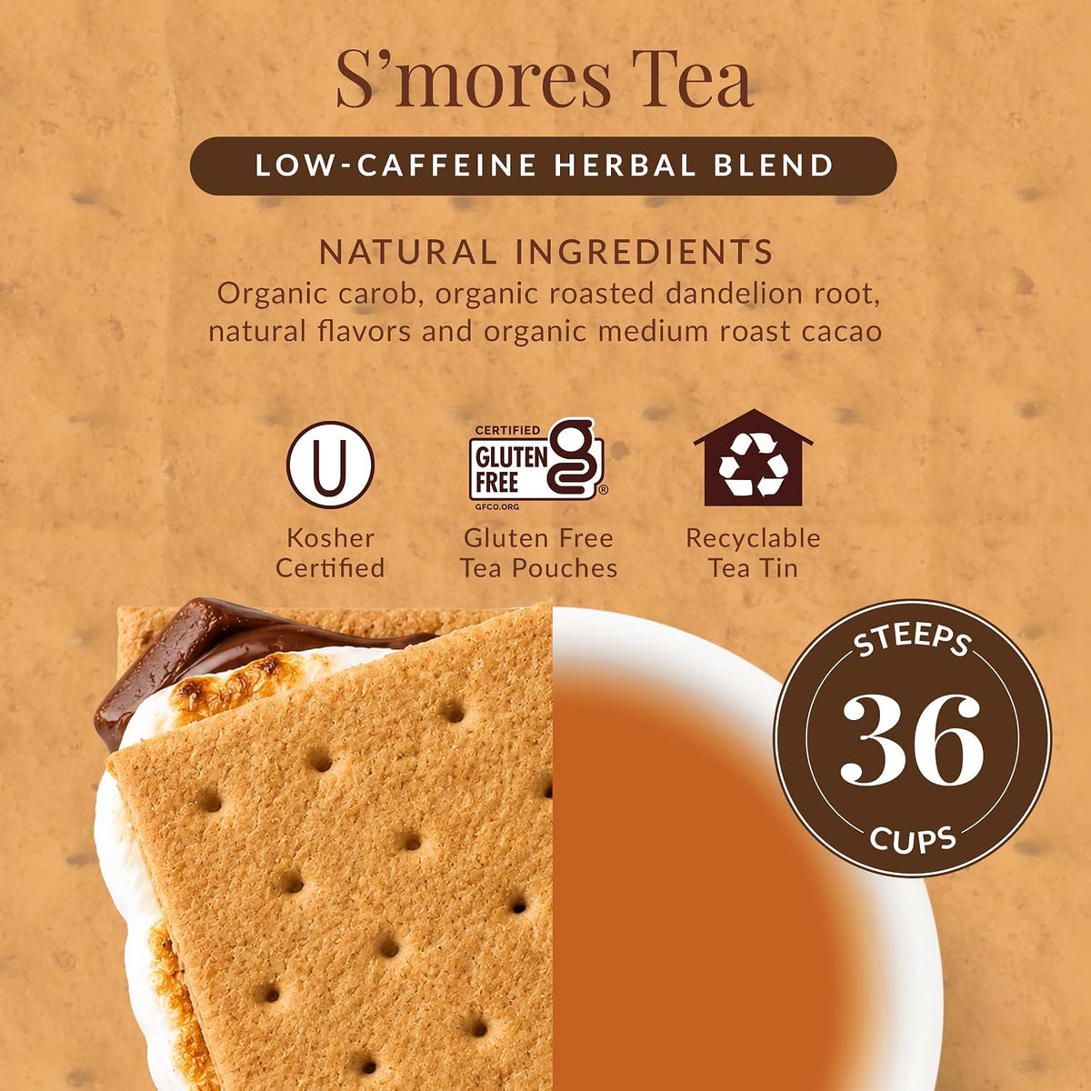 The Republic of Tea S’mores Herbal Tea, Low-Caffeine, 36 Ct