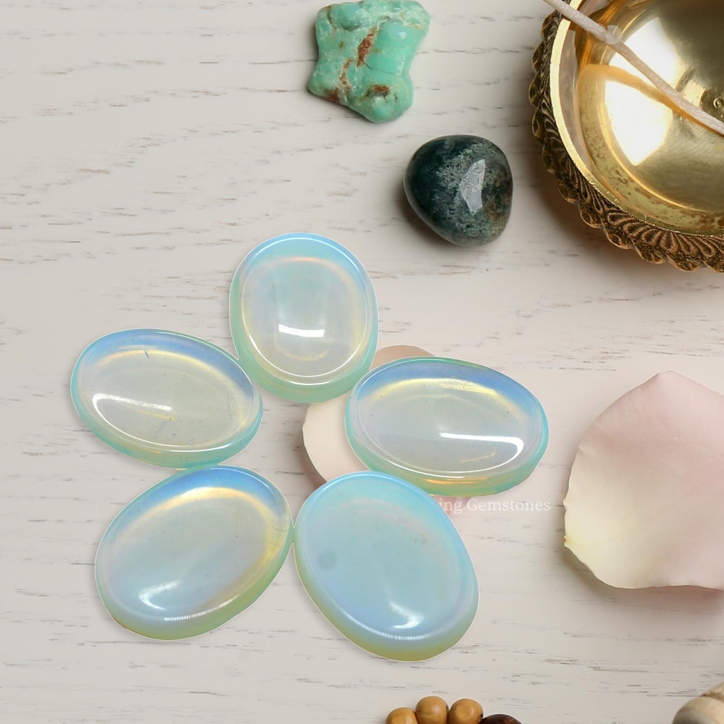 Amazing Gemstone Labradorite Thumb Worry Stone, Anxiety Stone, Healing Crystals - Piedra Crystal Fidget for Gift, Meditation, Calming, Relaxation, Stress Relief - Colors B