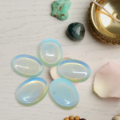 Amazing Gemstone Labradorite Thumb Worry Stone, Anxiety Stone, Healing Crystals - Piedra Crystal Fidget for Gift, Meditation, Calming, Relaxation, Stress Relief - Colors B