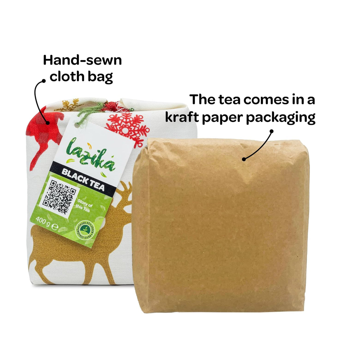 Lazika Loose Leaf Tea Set, Black Tea, Green Tea, Earl Grey, Tea Gift Set, 3.35 Oz (Pack of 3)