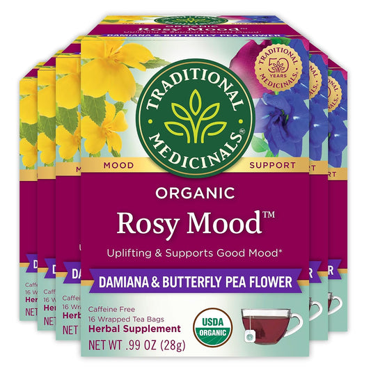 Traditional Medicinals Tea, Organic Chamomile & Lavendar, Stress Relief, 96 Tea Bags (6 Pack)