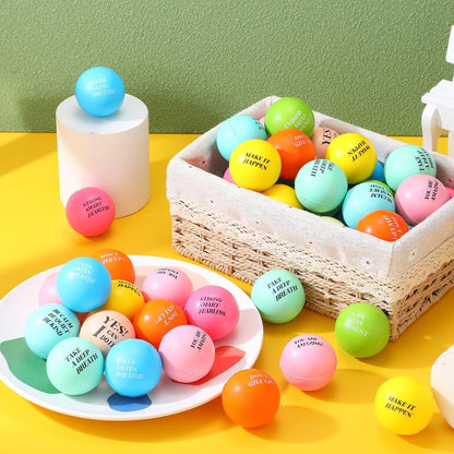 Sotiff 100 Pcs Motivational Balls Bulk for Adults, Ten Colors Inspirational