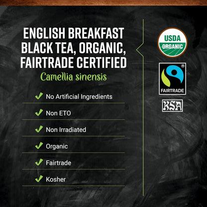 Frontier Co-op English Breakfast Black Tea, 1-Pound Bulk, Full, Robust, Malty Flavor, Kosher, Organic, Non ETO