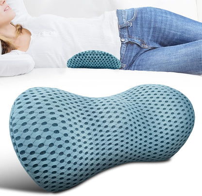 Lumbar Support Pillow for Office Chair, Memory Foam Lumbar Pillow for Lower Back Pain Relief (Grey)