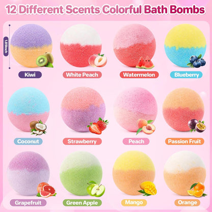 Bath Bombs for Kids with Surprise Inside, 24 Pack Kids Bath Bombs with Toys Inside Gift Set, Kid Bubble Bath Fizzy for Girls Boys with Bath Toys