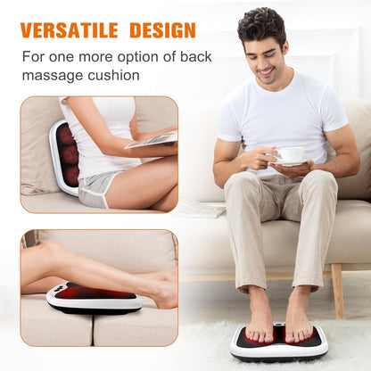 Snailax 2-in-1 Shiatsu Foot and Back Massager with Heat - Kneading Foot Warmer, Electric Feet Massage, Massagers for Back,Leg, Fathers Day Gift for Dad Men Women
