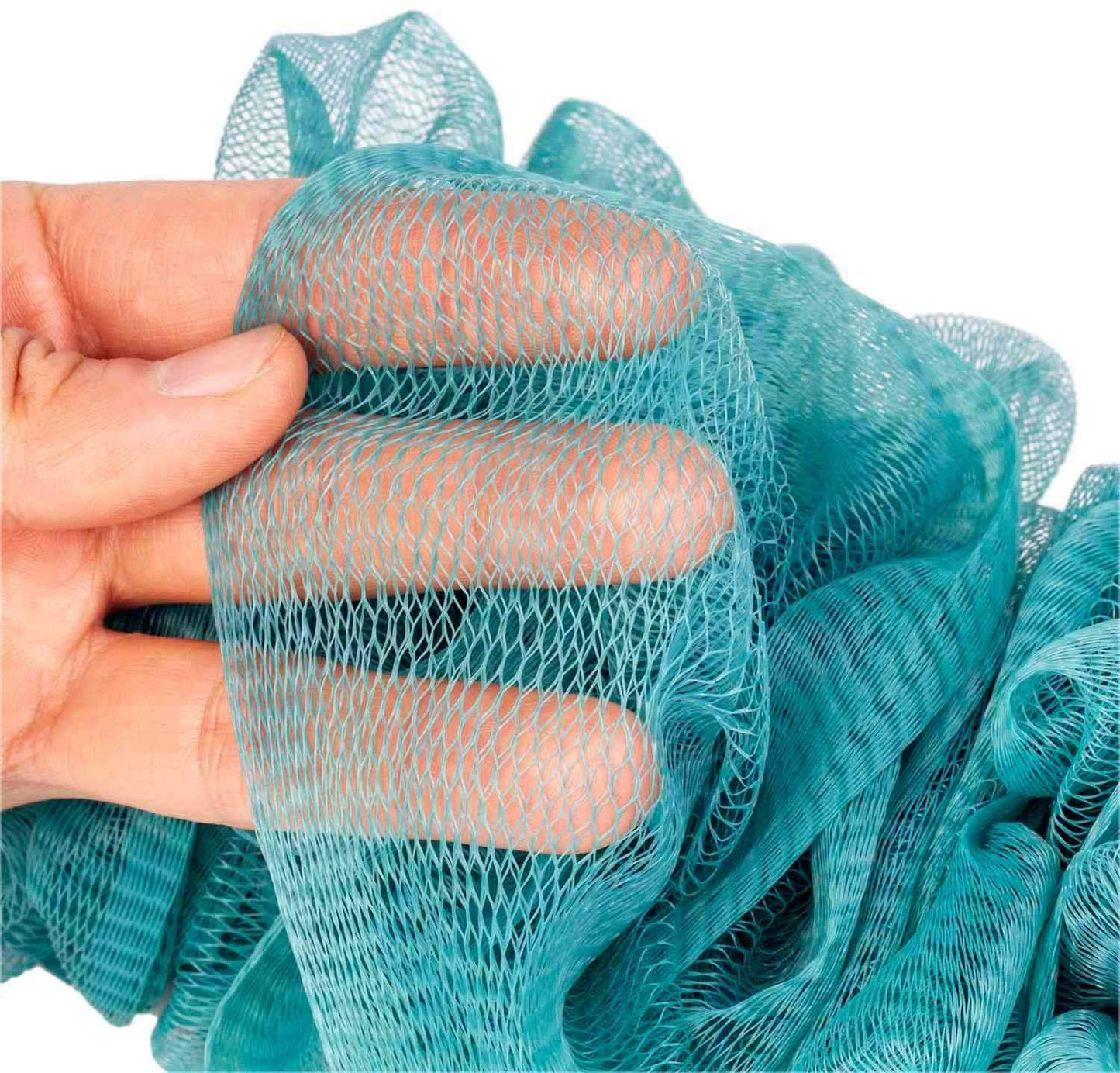 Back Scrubber for Shower, Loofah Long Handle Bath Body Brush, Soft Nylon Mesh Sponge On a Stick for Shower Men Women Kids Elderly, Exfoliating Scrub Cleaning Luffa for All Kinds of Skin(Blue)