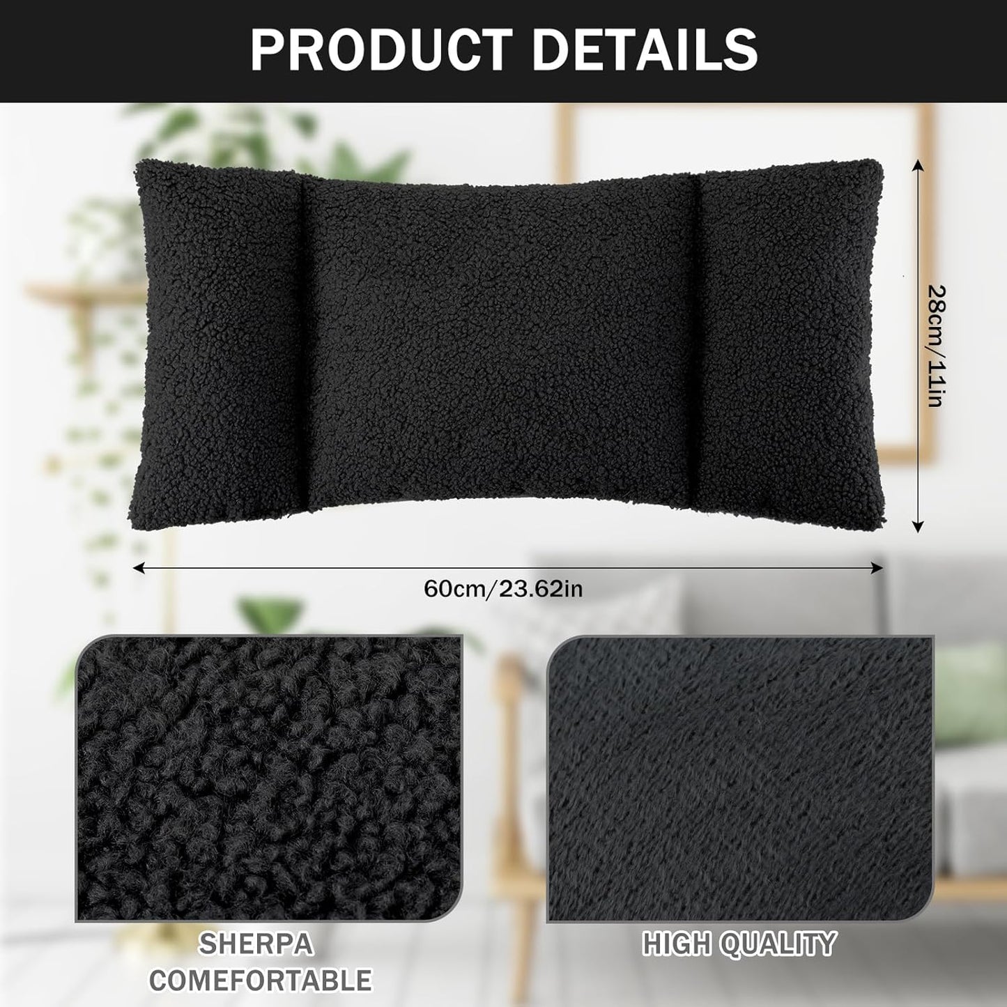 Queekay Fleece Lumbar Support Pillow 3 Section Back Pillow Office Chair for Back Support Comfortable Lumbar Cushion for Car Seat Pain Relief Sofa Rest(Gray)