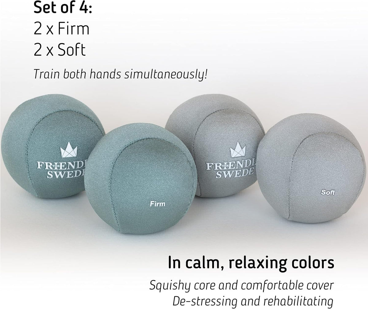 The Friendly Swede Stress Balls for Adults, Different Resistance Levels
