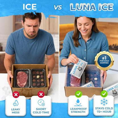 Dry Ice Packs for Shipping - Long Lasting ice Packs - 24+ Hour Freeze Power - BPA Free - 12 Pack Bulk 3 lb – Hielo Seco - Reusable Gel Bricks for Food