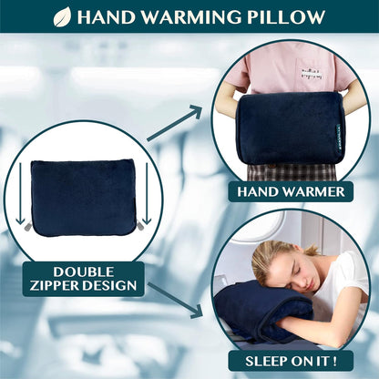 PAVILIA Travel Blanket Pillow, Soft Airplane Blanket 2-IN-1 Combo Set, Plane Blanket Compact Packable, Flight Essentials Car Pillow, Travelers Gifts Accessories Luggage Backpack Strap, 60x43 Teal Blue