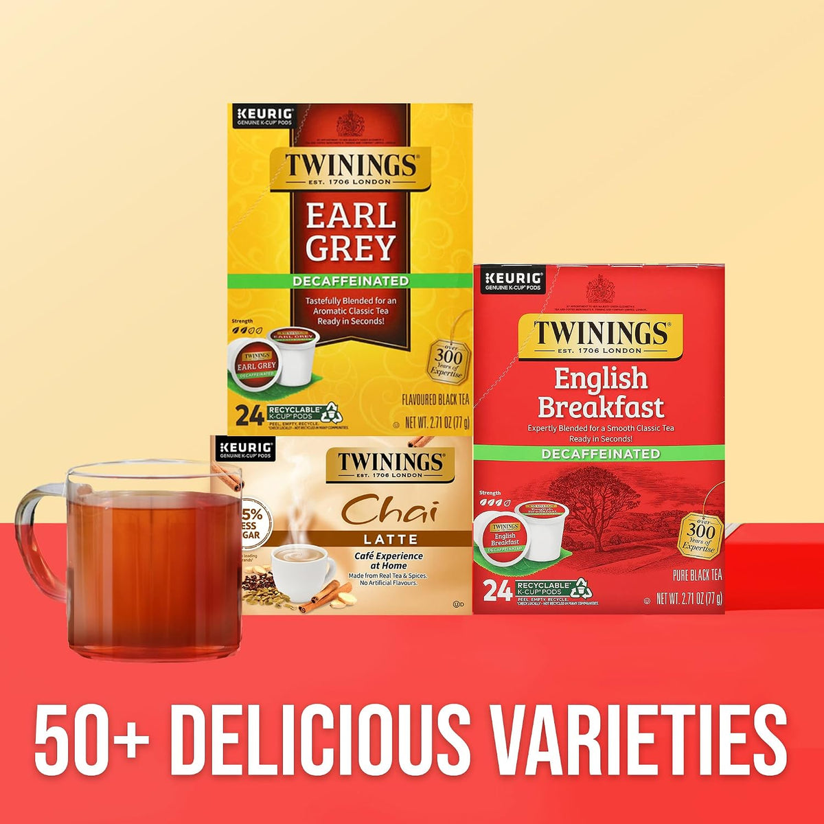 Twinings Decaffeinated Earl Grey Black Bergamot Tea K-Cups 24 CT (1 Pack)