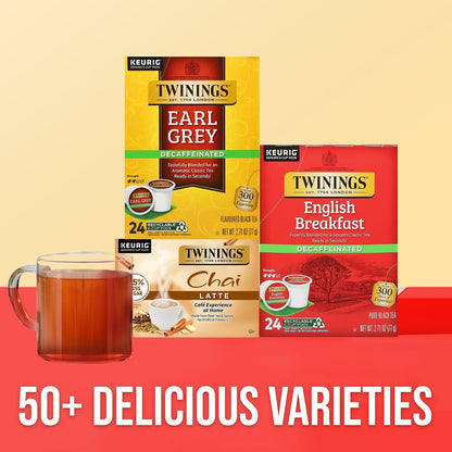 Twinings Decaffeinated Earl Grey Black Bergamot Tea K-Cups 24 CT (1 Pack)