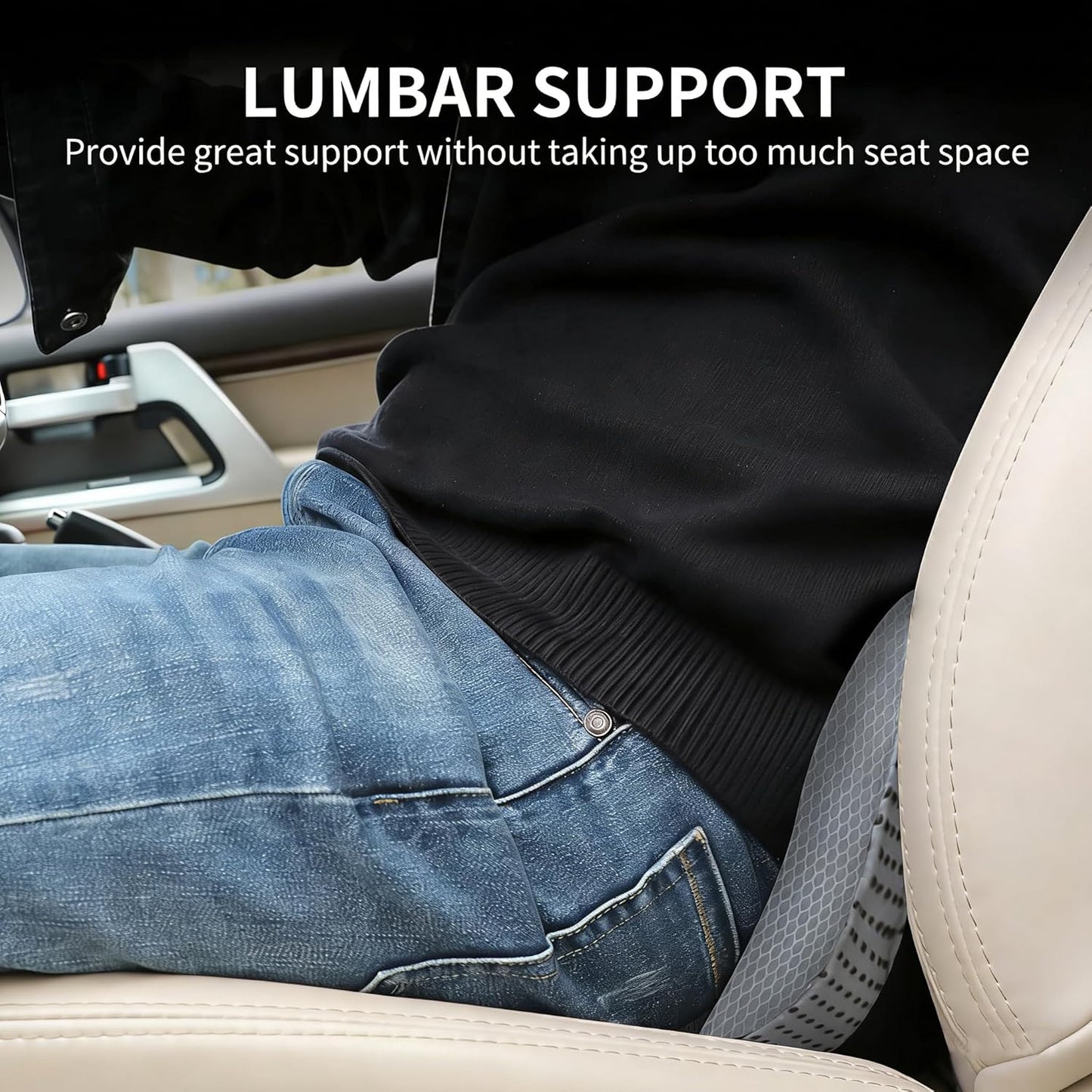 Livtribe Car Seat Cushion - Memory Foam Car Seat Pad - Sciatica & Lower Back Pain Relief - Car Seat Cushions for Driving - Road Trip Essentials for Drivers(Black)