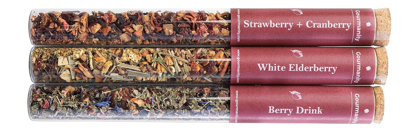 Gourmanity Bedtime Tea Sampler Gift Set, Naturally Calming Herbal Blends, Warm Up and Snuggle Down with our 3 Sleepy Tea Flavors, Product of Austria, 0.74oz