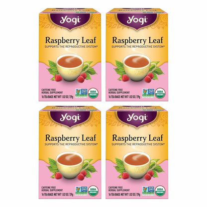 Yogi Raspberry Leaf Tea, 16 Tea Bags (4 Pack)