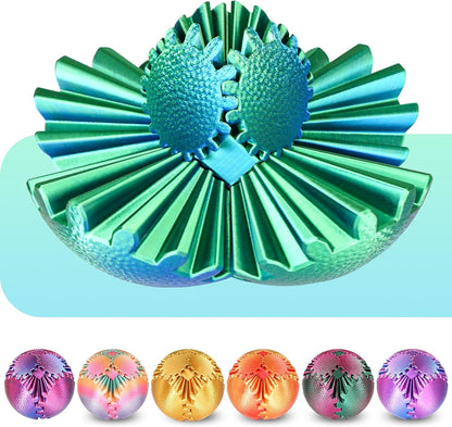 Gear Ball Fidget Toys Steampunk Gear Sphere Stress Relief for Kids Adults 3D Printed Unique Funny Birthday Gift for Christmas White Elephant Stocking Stuffer Easter (Ombre Purple, Dia. 2.5" )