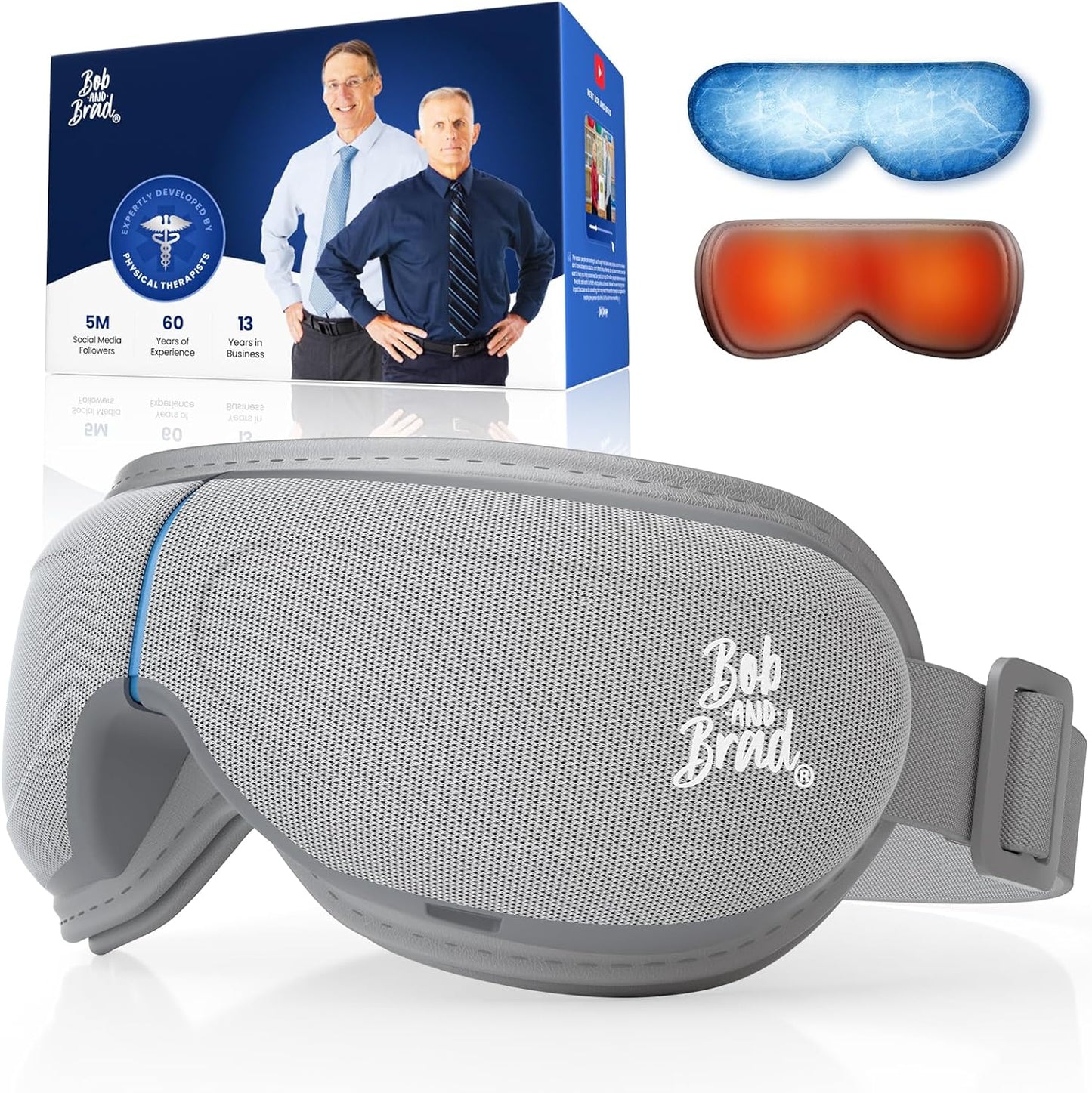 BOB AND BRAD Eye Massager with Heat and Cooling, FSA Eligible HSA Birthday Gifts for Women Men, EyeOasis 3 Elite Eye Massager for Migraine, Heated Eye Mask for Dry Eye Head Tension and Stress Relief