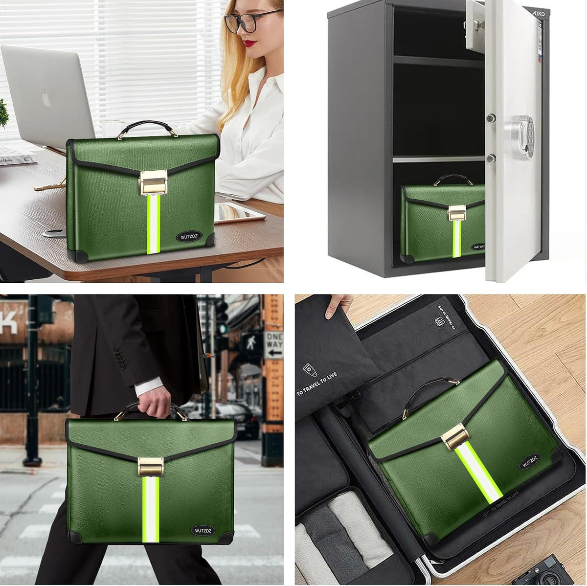 Upgraded Fireproof Money Bag,10 Layers of Heat Insulated Materials 6500°F