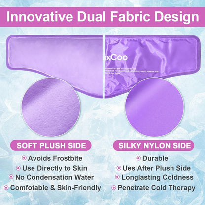 RelaxCoo Neck Ice Pack Wrap, Reusable Gel Ice Pack for Neck Shoulders, Cold Compress Therapy for Pain Relief, Injuries, Swelling, Bruises, Sprains, Inflammation and Cervical Surgery Recovery