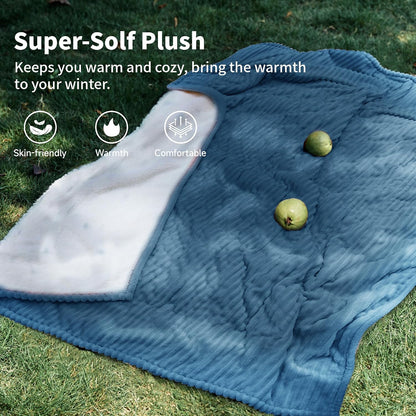 Texciting Heated Blanket Electric Blanket Throw 50''X60''-Heating Throw with 9 Heat Settings-2-10 Hours Auto Off,ETL Certified,Machine Washable (Green)