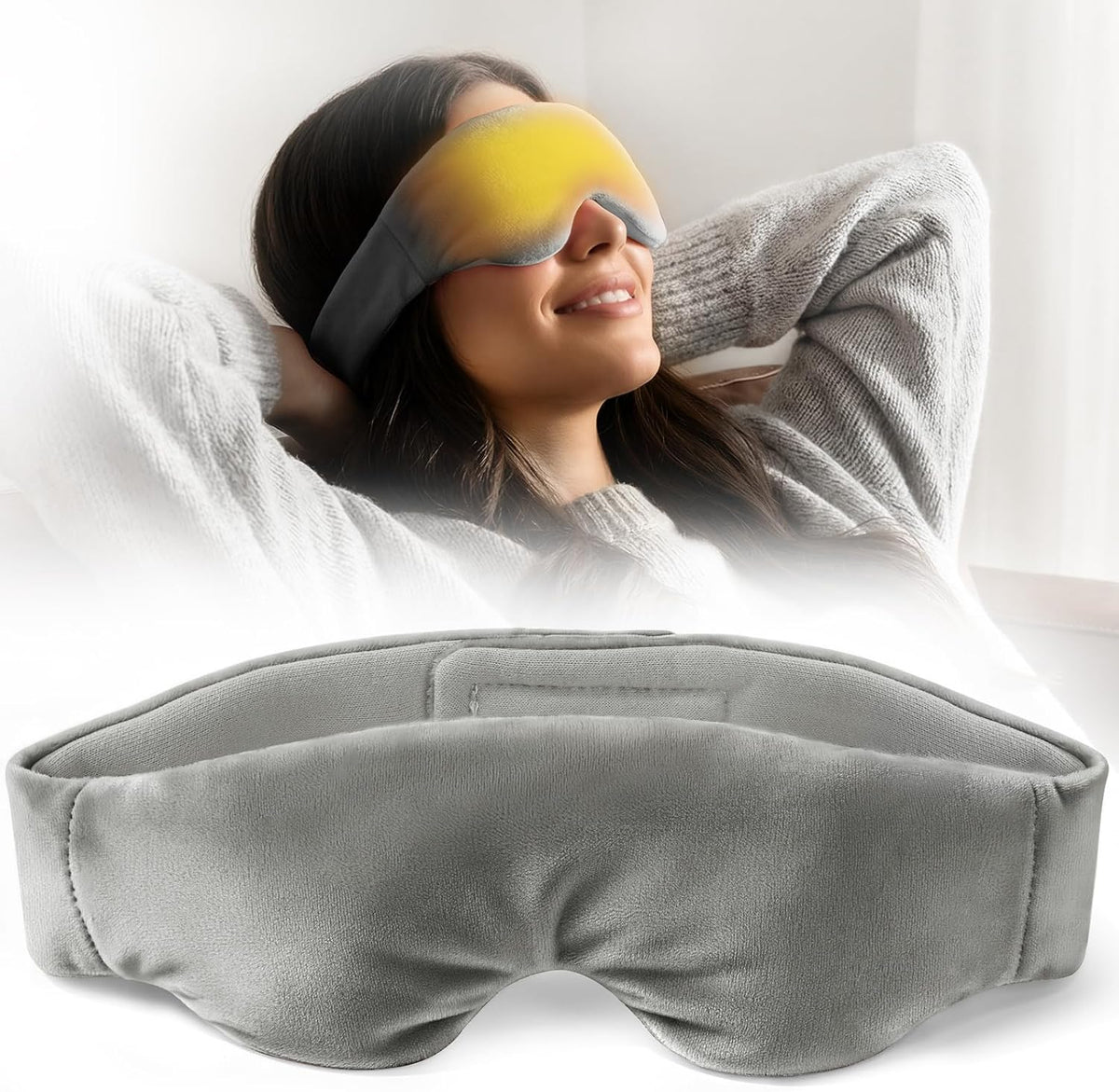 Akakios Heated Eye Mask for Dry Eyes, Microwavable Moist Heat Weighted Eye Masks Warm Compress for Dark Circles and Puffiness, Relief Stye Treatment, with Washable Cover(Pink)